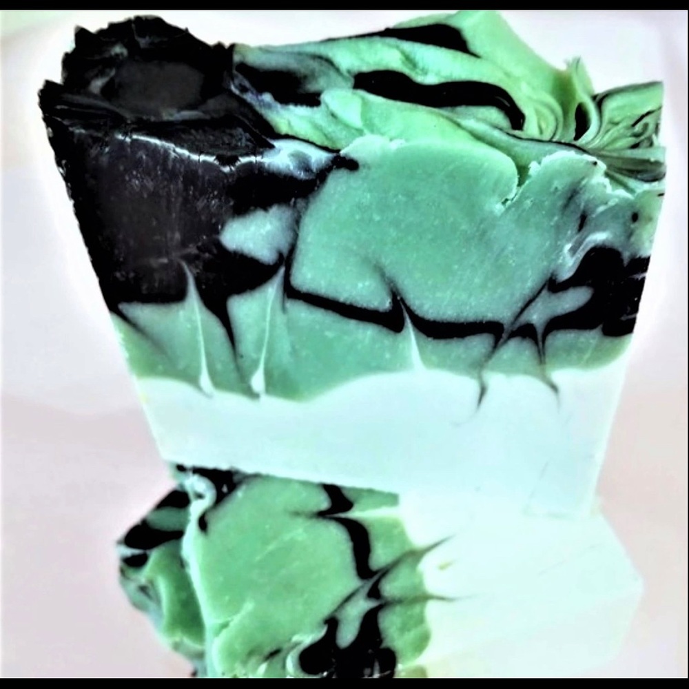 Mint charcoal handmade soap